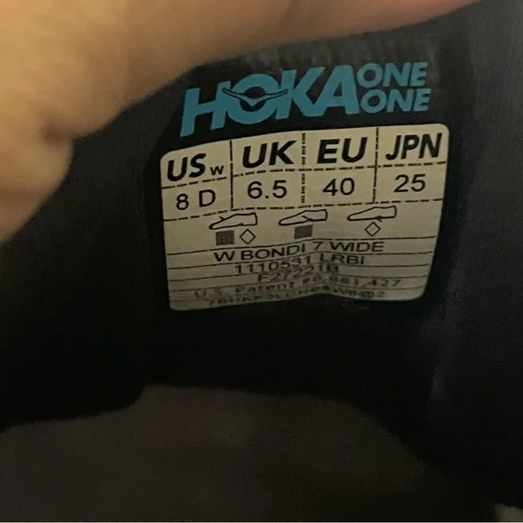 Hoka One One Women's 8 D (Wide) Bondi 7 Gray Running Shoes - Picture 7 of 7